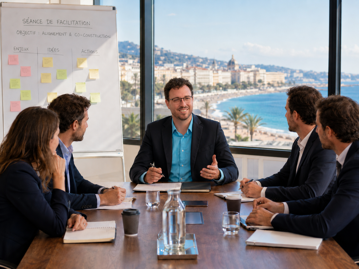 Facilitation à Nice avec Xavier Fruton en séance de travail collectif